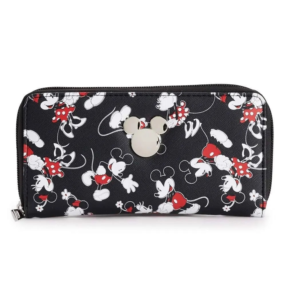 Minnie & Mickey Mouse Classic Cartoon Characters All Over Print Wallet Adult